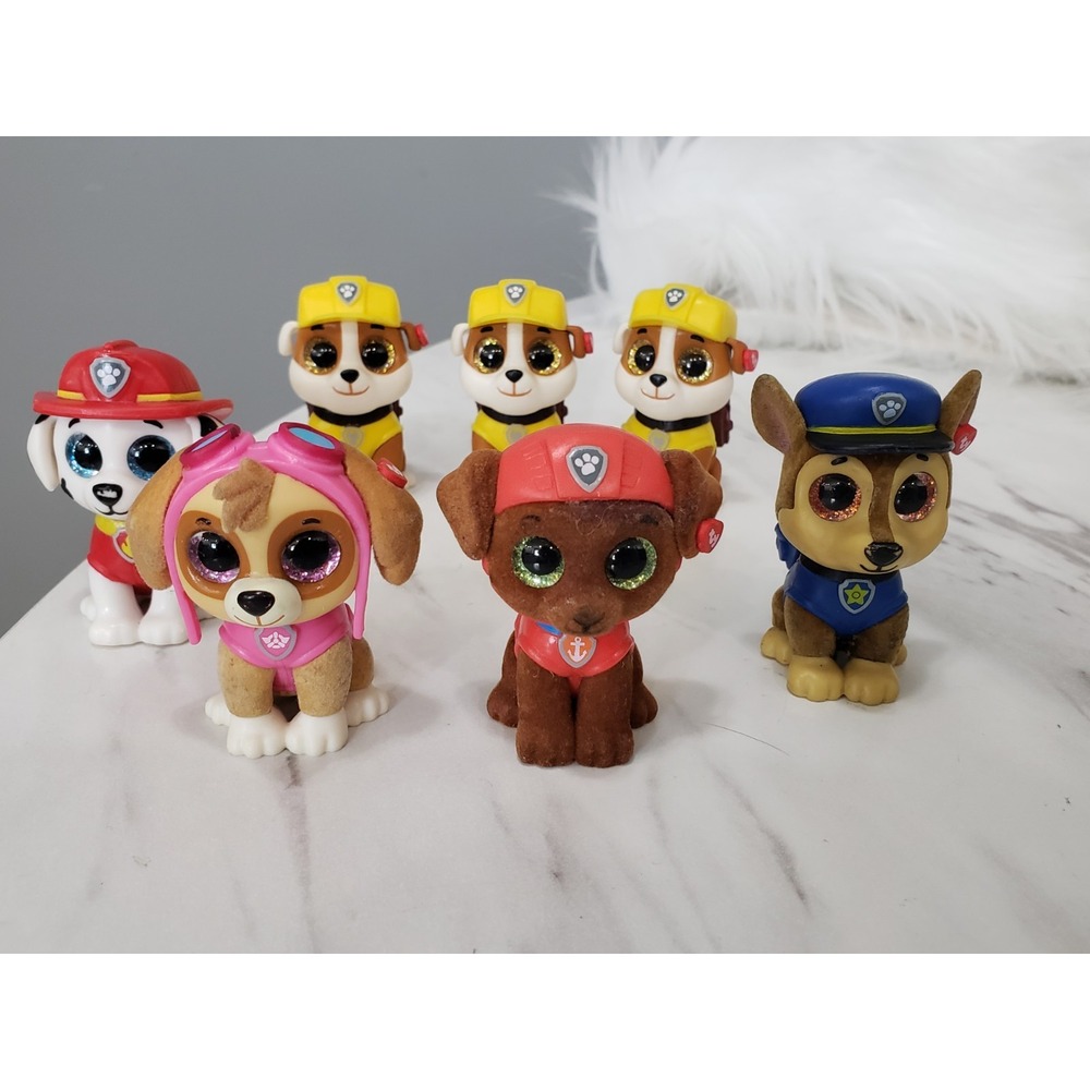 Lot 7 TY Mini Boo Chase Skye Zuma Marshall Rubble Paw Patrol 2" Beanie Baby